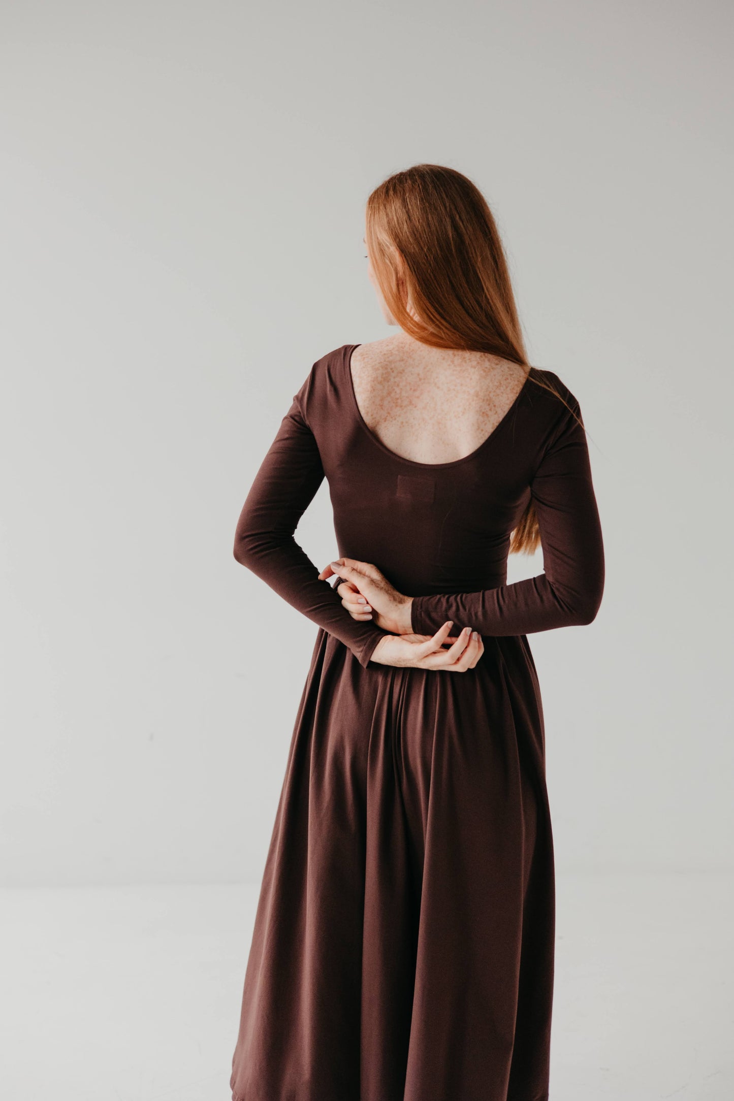 Sukienka z długim rękawem AURORA bawełna