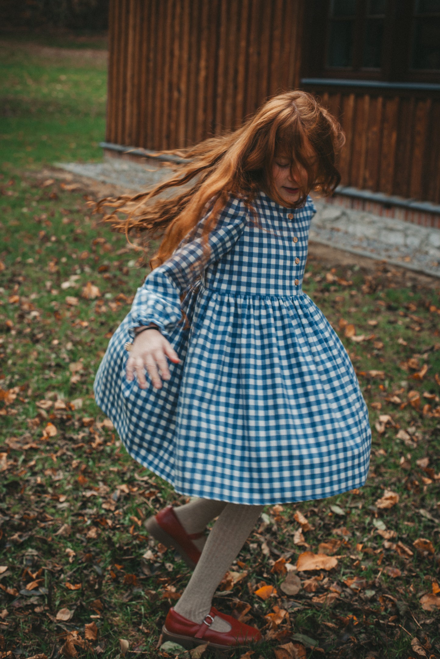 Laura mini zimowa niebieska kratka