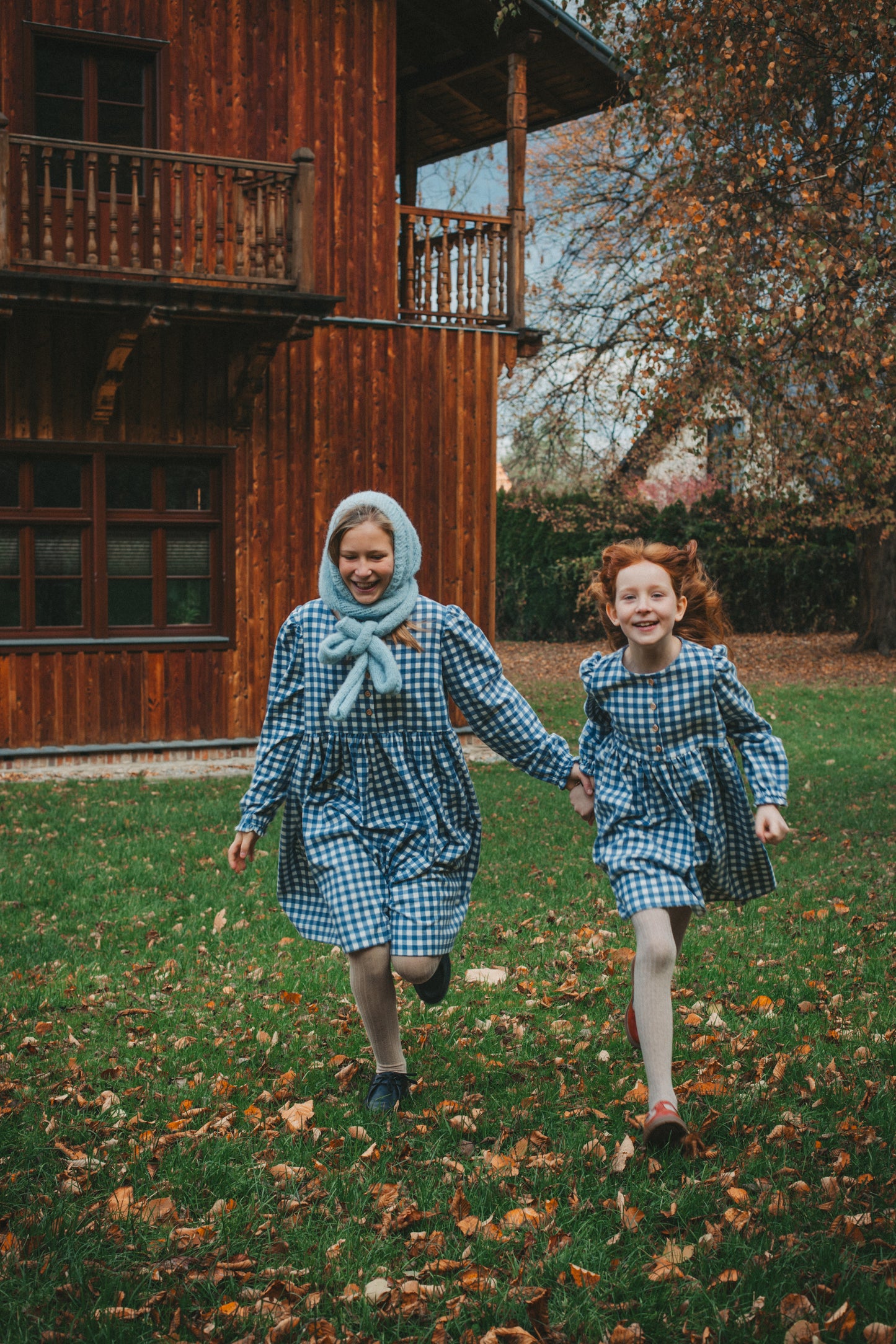 Laura mini zimowa niebieska kratka