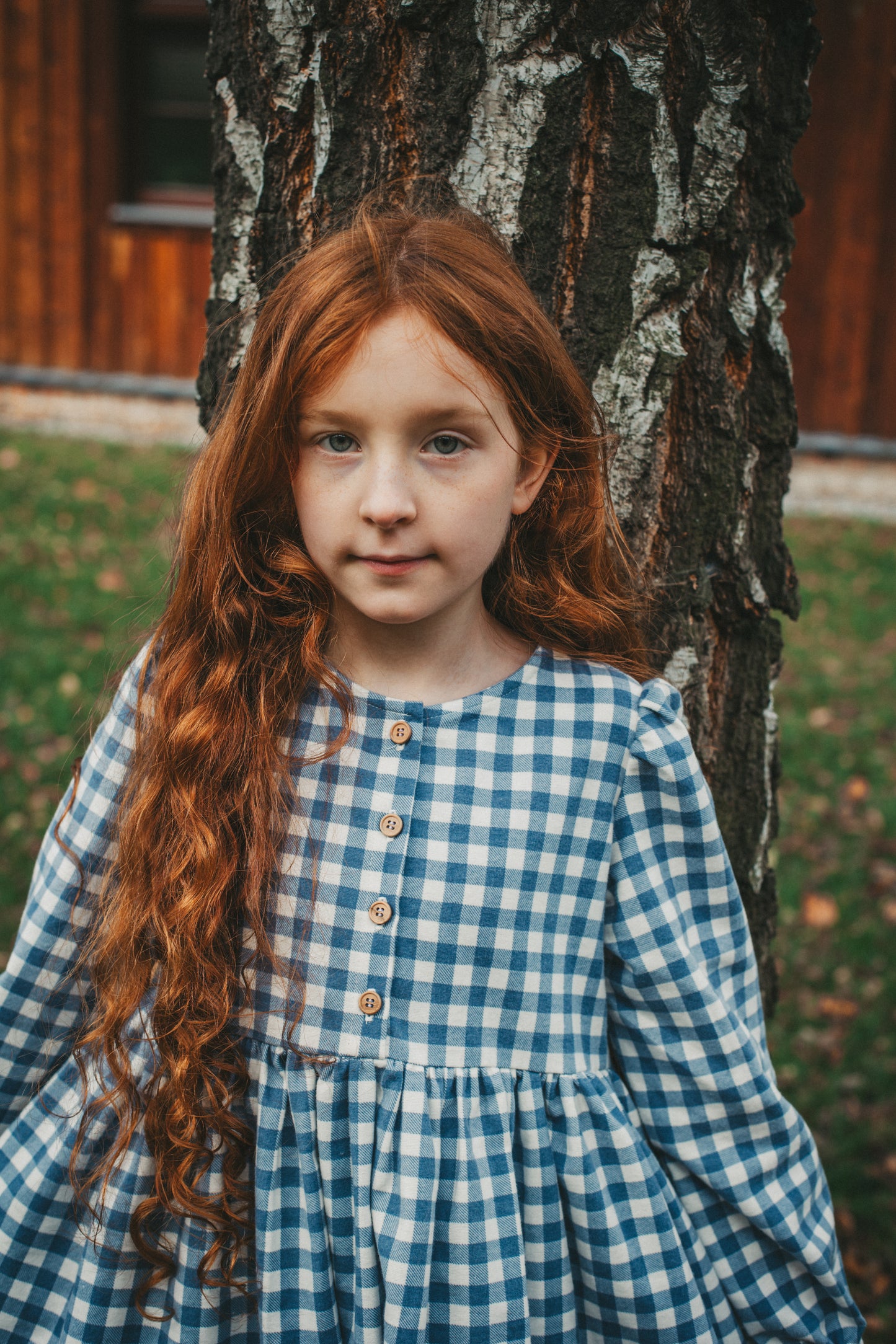 Laura mini zimowa niebieska kratka