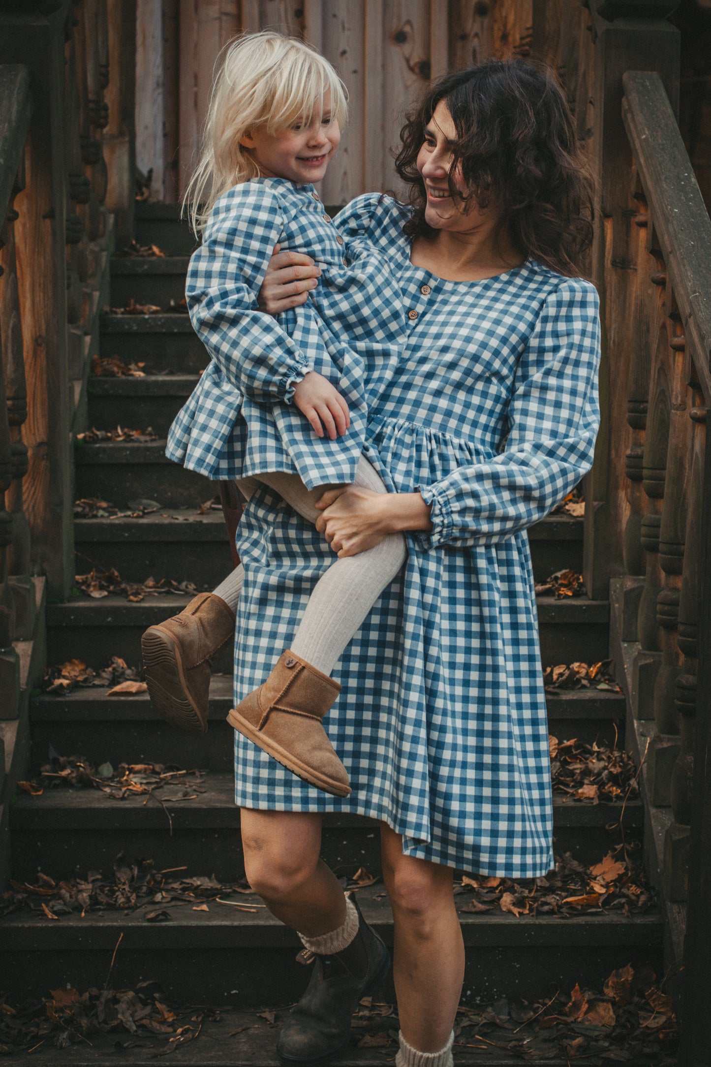 Laura mini zimowa niebieska kratka