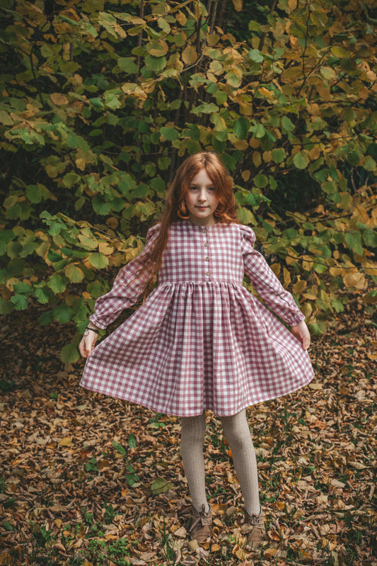 Laura mini zimowa różowa kratka