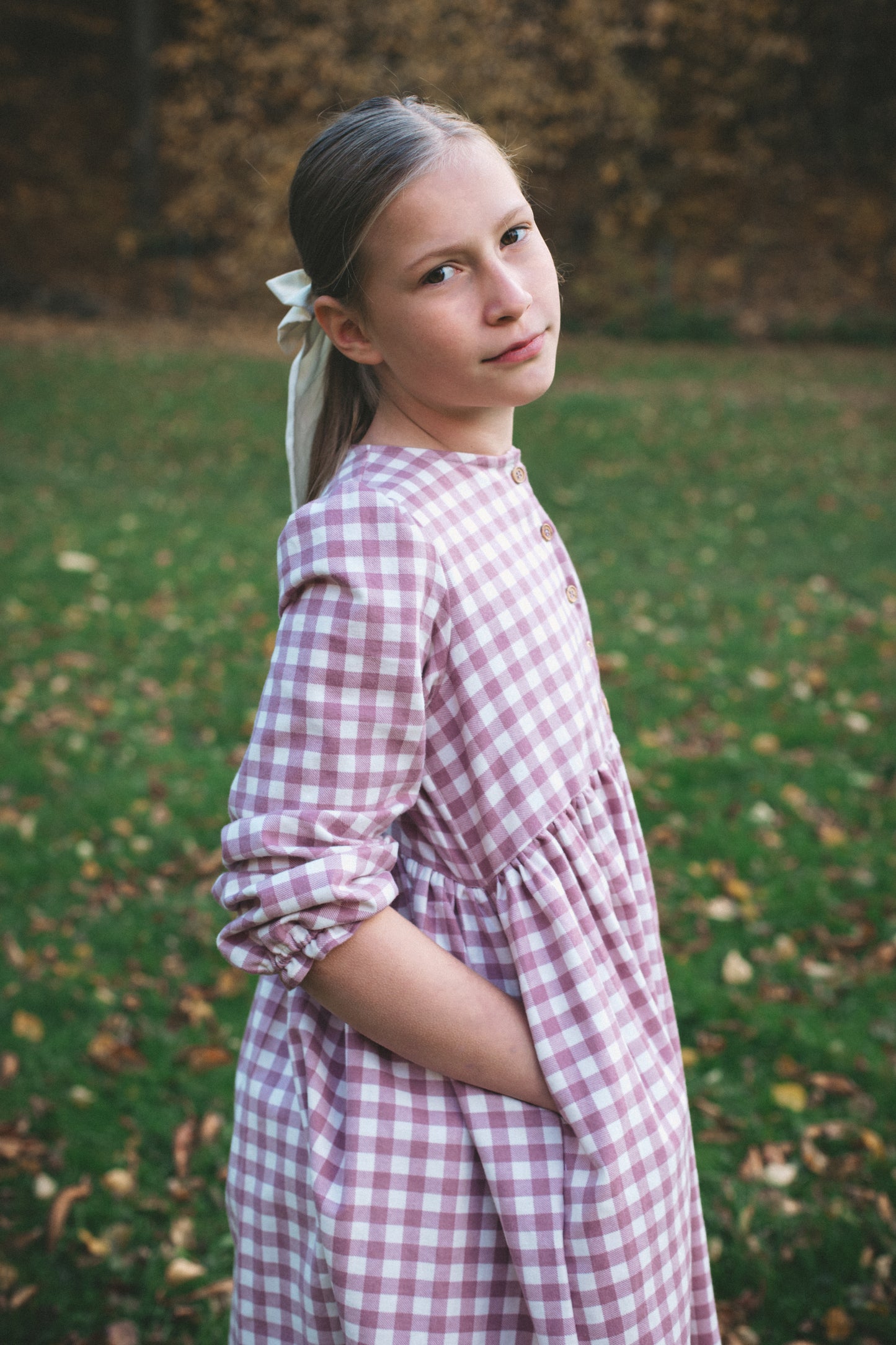 Laura mini zimowa różowa kratka