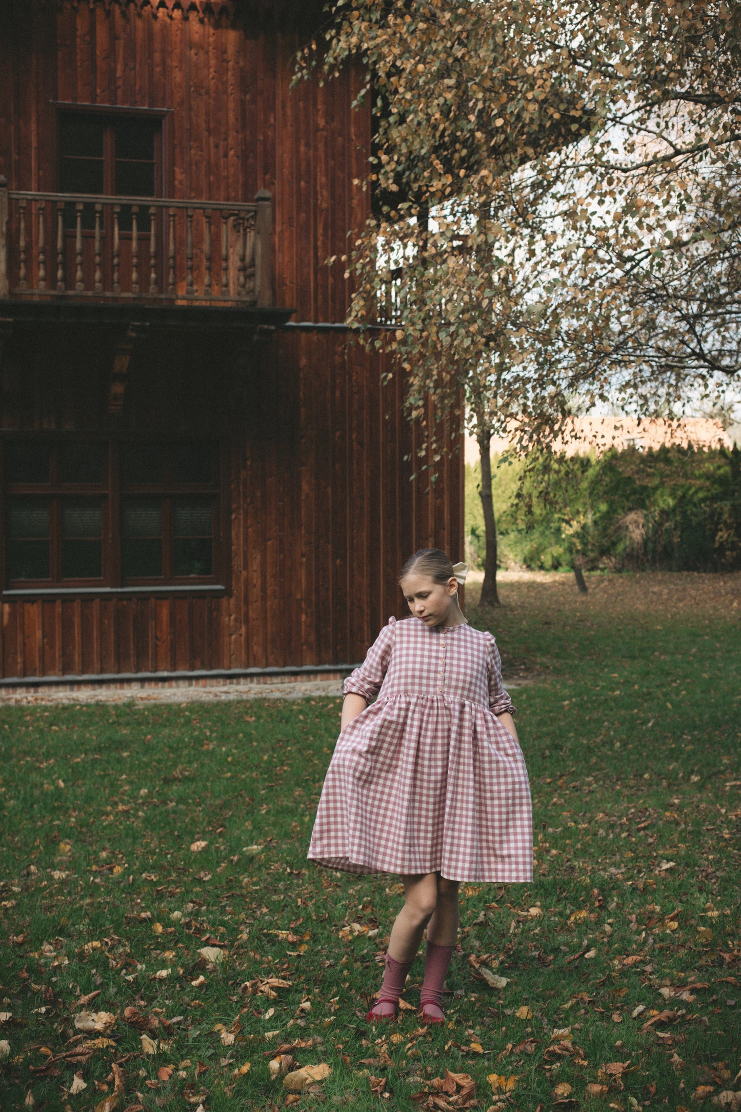 Laura mini zimowa różowa kratka