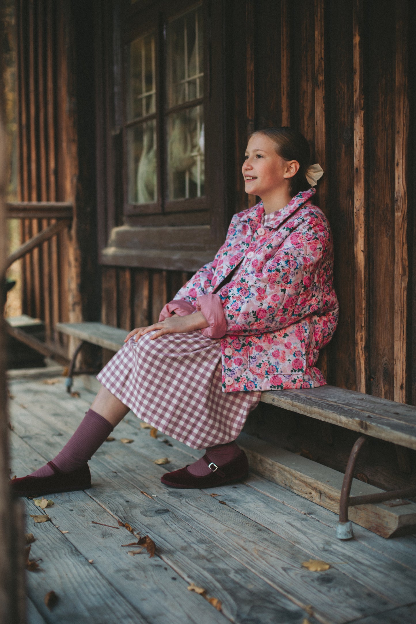 Laura mini zimowa różowa kratka